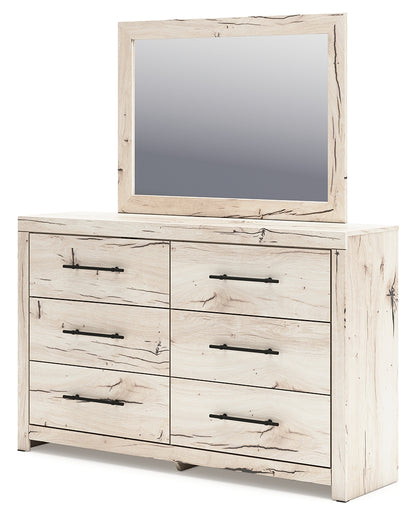 Lawroy Light Natural King Panel Headboard, Dresser and Mirror - B2310B26