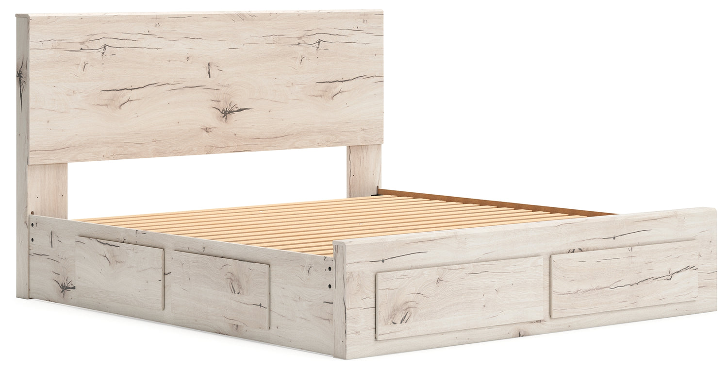 Lawroy Light Natural King Panel Storage Bed - B2310B14