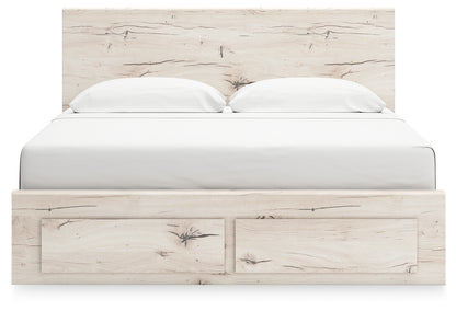 Lawroy Light Natural King Panel Storage Bed, Dresser and Mirror - B2310B35