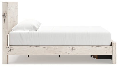 Lawroy Light Natural King Panel Storage Bed, Dresser and Mirror - B2310B35