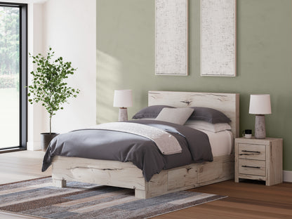 Lawroy Light Natural Queen Panel Bed with Storage - B2310B6