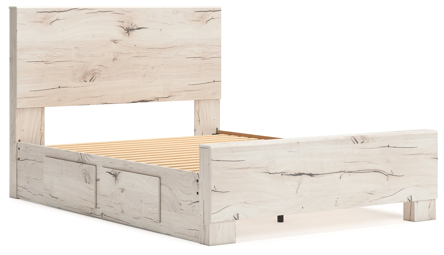 Lawroy Light Natural Queen Panel Bed with Storage - B2310B6