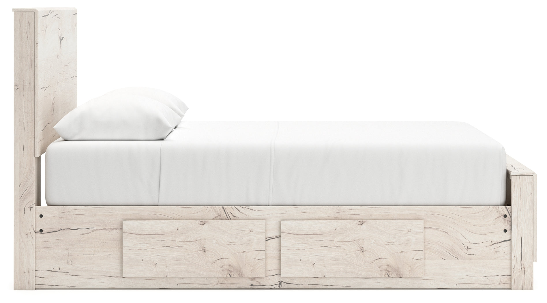 Lawroy Light Natural Queen Panel Bed with Storage, Dresser and Mirror - B2310B29