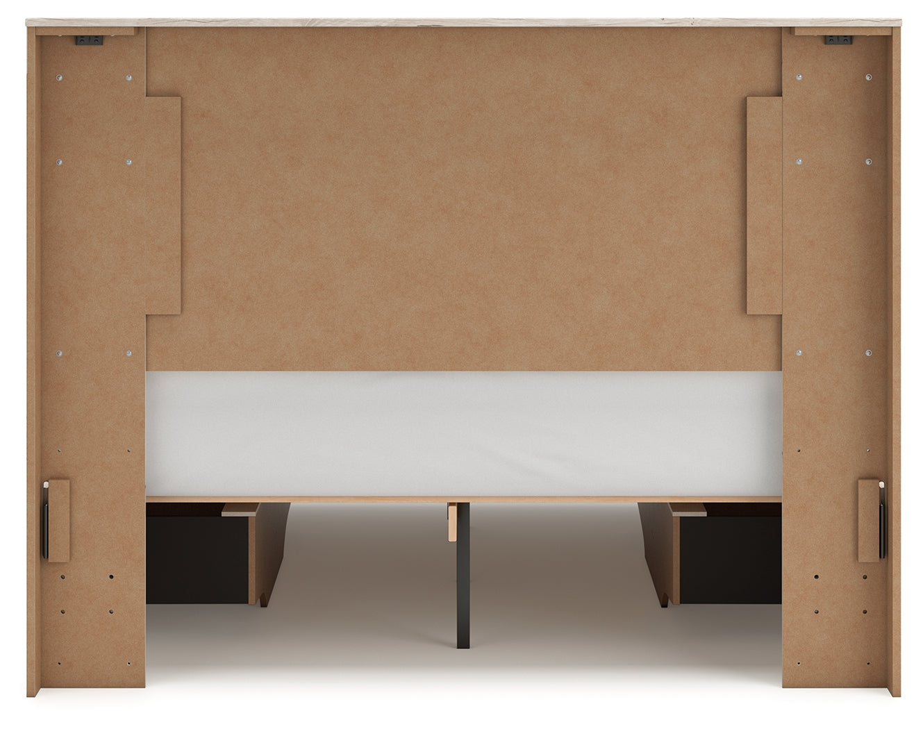 Lawroy Light Natural Queen Panel Bed with Storage, Dresser and Mirror - B2310B29