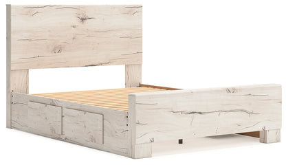 Lawroy Light Natural Queen Panel Bed with Storage, Dresser and Mirror - B2310B29