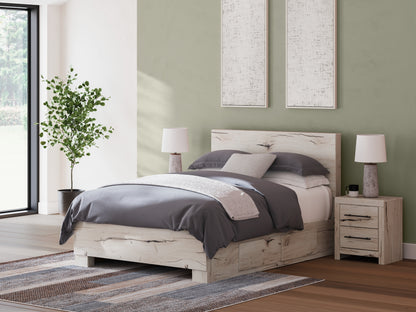 Lawroy Light Natural Queen Panel Bed with Storage, Dresser and Mirror - B2310B29