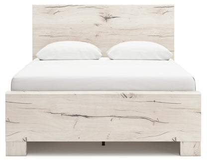 Lawroy Light Natural Queen Panel Bed with Storage, Dresser and Mirror - B2310B29