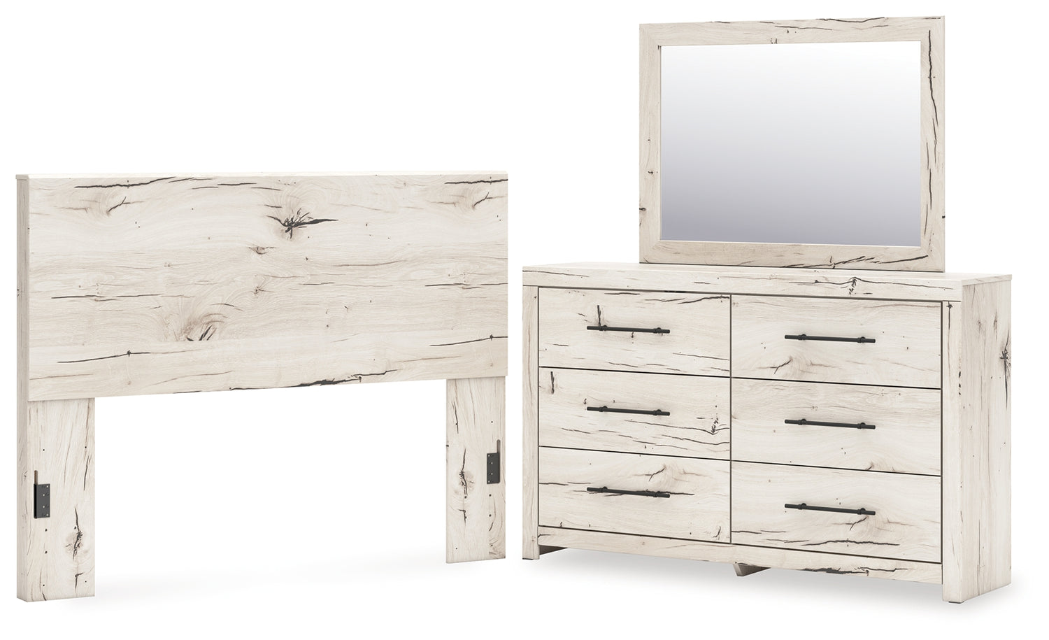 Lawroy Light Natural Queen Panel Headboard, Dresser and Mirror - B2310B25