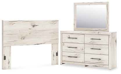 Lawroy Light Natural Queen Panel Headboard, Dresser and Mirror - B2310B25