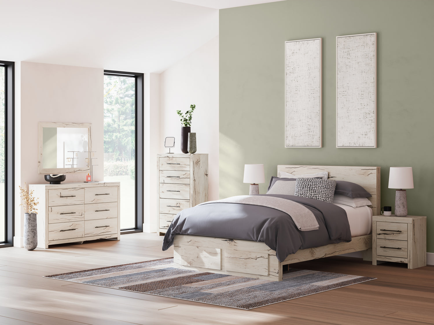 Lawroy Light Natural Queen Panel Storage Bed - B2310B4