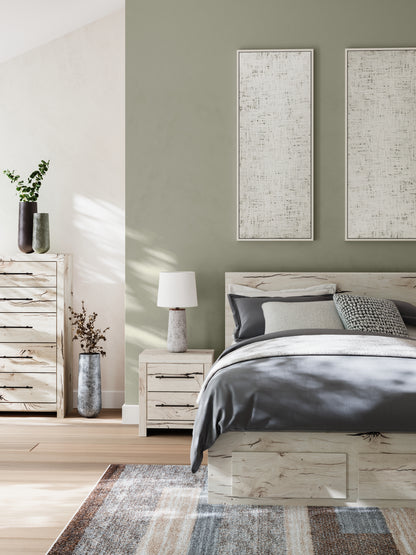 Lawroy Light Natural Queen Panel Storage Bed - B2310B9