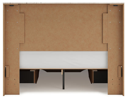 Lawroy Light Natural Queen Panel Storage Bed - B2310B9