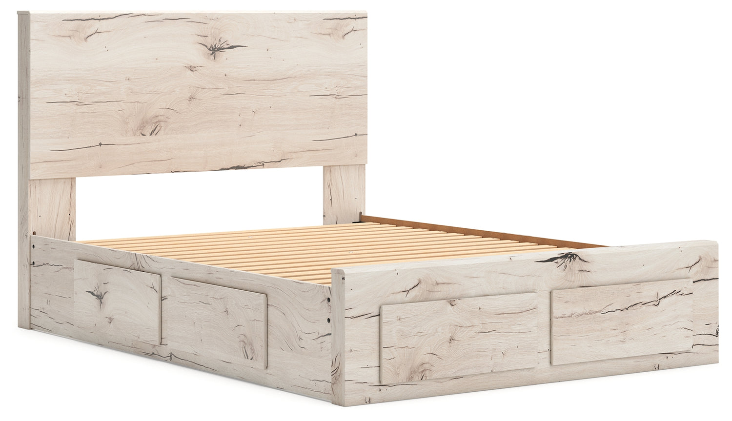 Lawroy Light Natural Queen Panel Storage Bed - B2310B9