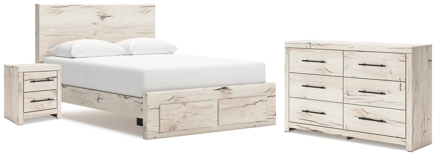 Lawroy Light Natural Queen Storage Bed, Dresser and Nightstand - B2310B38