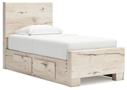 Lawroy Light Natural Twin Panel Bed with Storage - B2310B23
