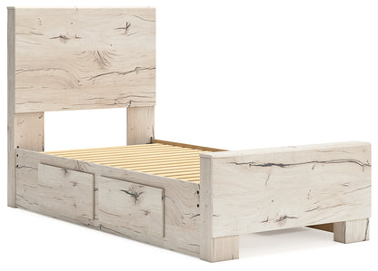 Lawroy Light Natural Twin Panel Bed with Storage - B2310B23