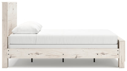 Lawroy Queen Panel Bed with Mirrored Dresser, Chest and 2 Nightstands in Light Natural from Ashley - Luna Furniture