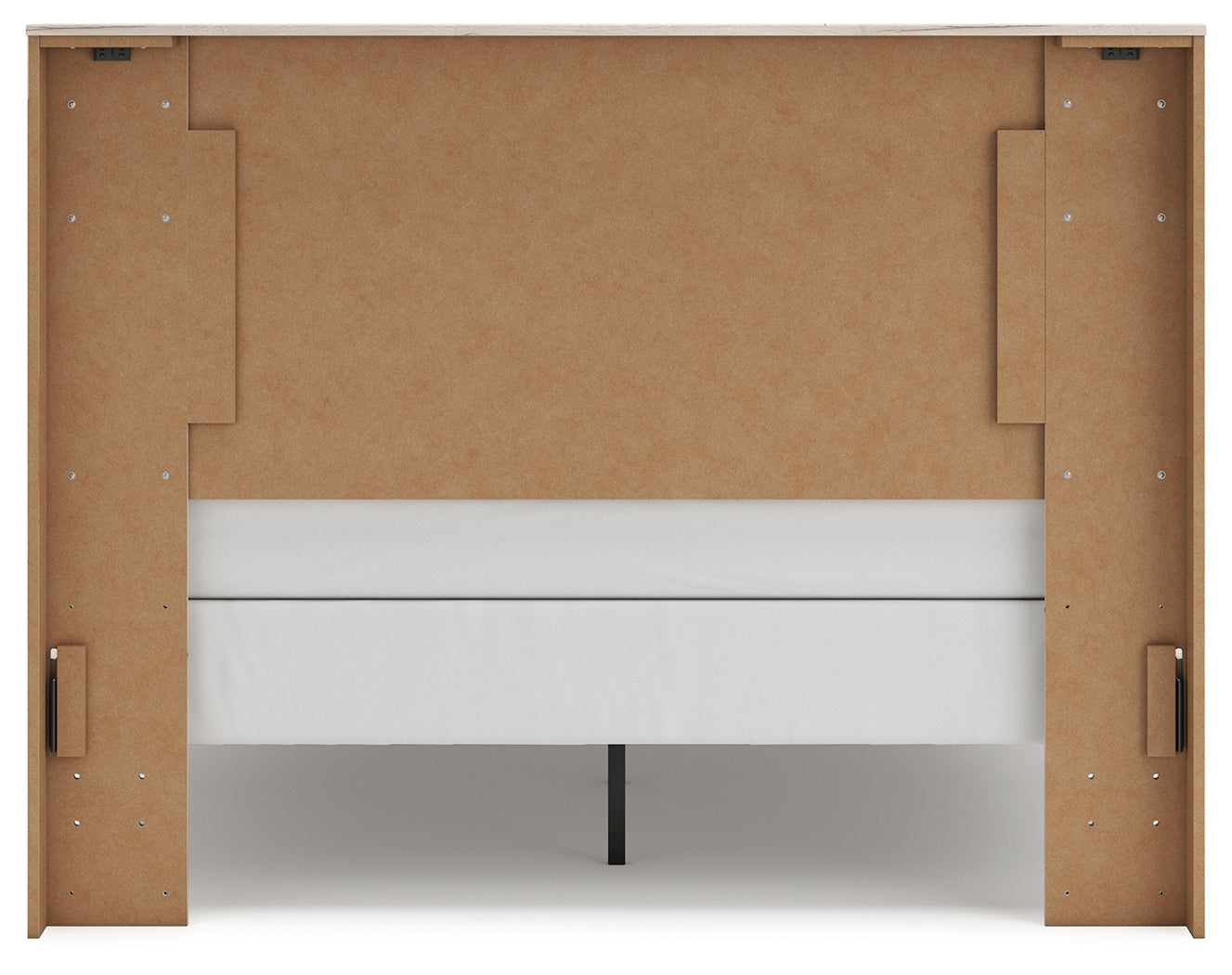 Lawroy Queen Panel Bed with Mirrored Dresser, Chest and 2 Nightstands in Light Natural from Ashley - Luna Furniture