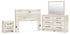Lawroy Queen Panel Headboard with Mirrored Dresser and Nightstand in Light Natural from Ashley - Luna Furniture