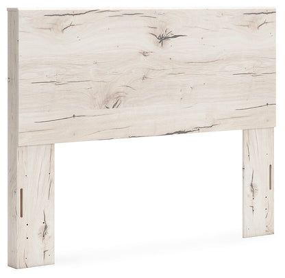 Lawroy Queen Panel Headboard with Mirrored Dresser, Chest and 2 Nightstands in Light Natural from Ashley - Luna Furniture