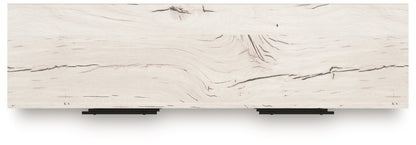 Lawroy Queen Panel Storage Bed with Dresser and 2 Nightstands in Light Natural from Ashley - Luna Furniture