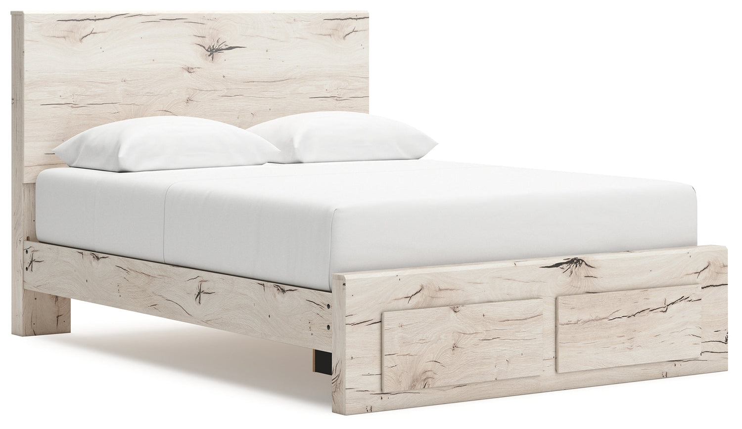 Lawroy Queen Panel Storage Bed with Dresser and 2 Nightstands in Light Natural from Ashley - Luna Furniture