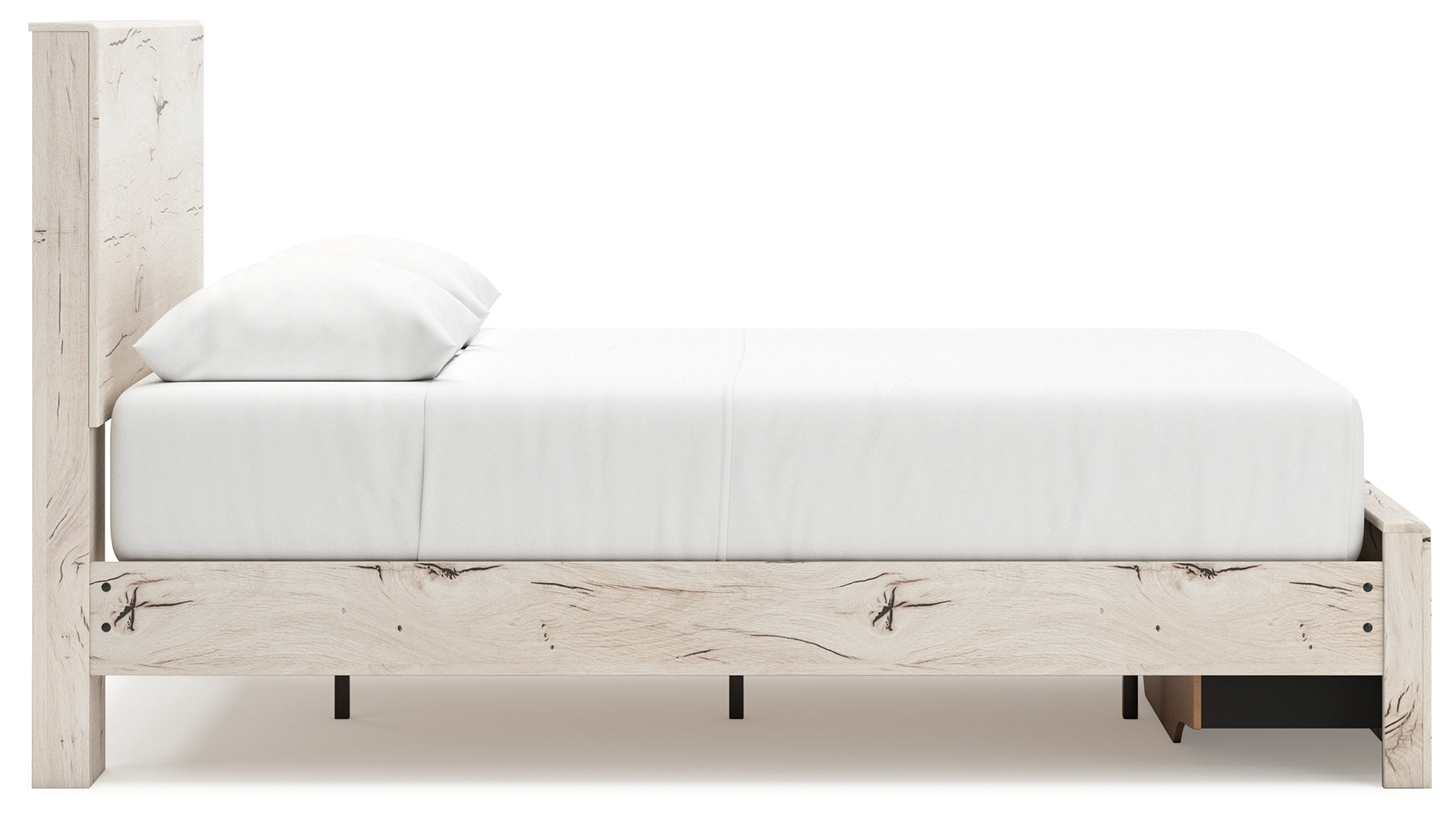 Lawroy Queen Panel Storage Bed with Dresser and 2 Nightstands in Light Natural from Ashley - Luna Furniture