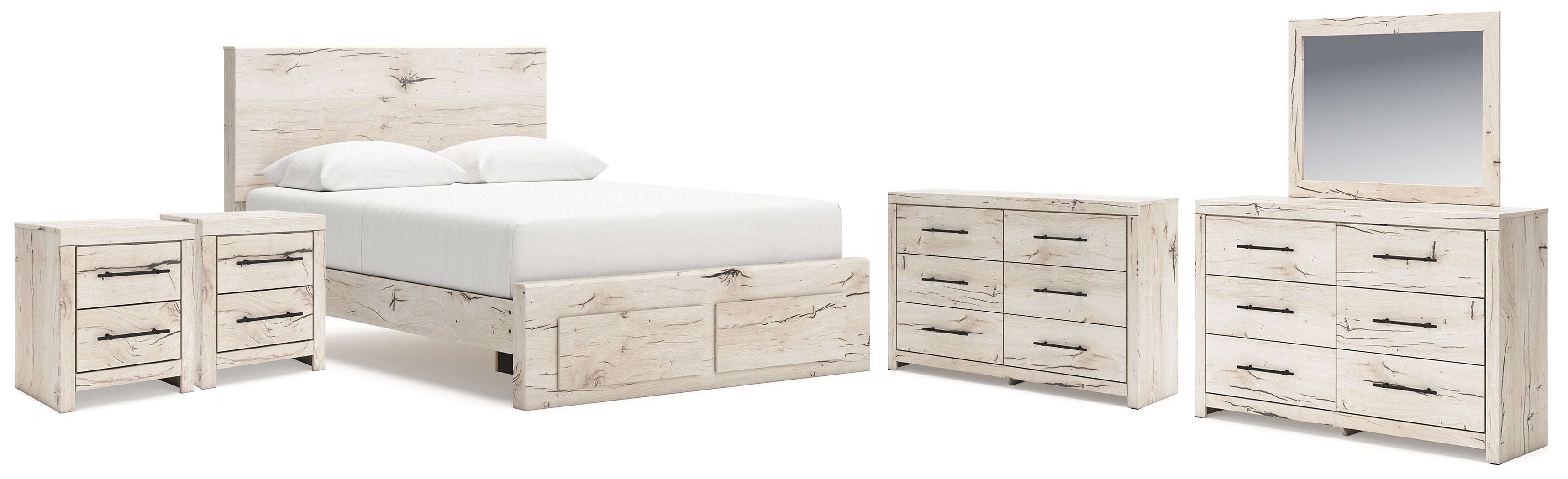 Lawroy Queen Storage Bed, 2 Dressers, Mirror and 2 Nightstands - B2310B49