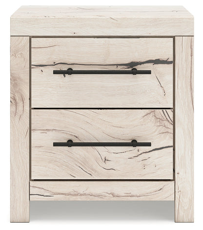 Lawroy Twin Panel Bed with Mirrored Dresser and 2 Nightstands in Light Natural from Ashley - Luna Furniture