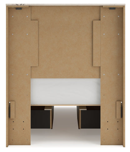 Lawroy Twin Panel Bed with Mirrored Dresser in Light Natural from Ashley - Luna Furniture