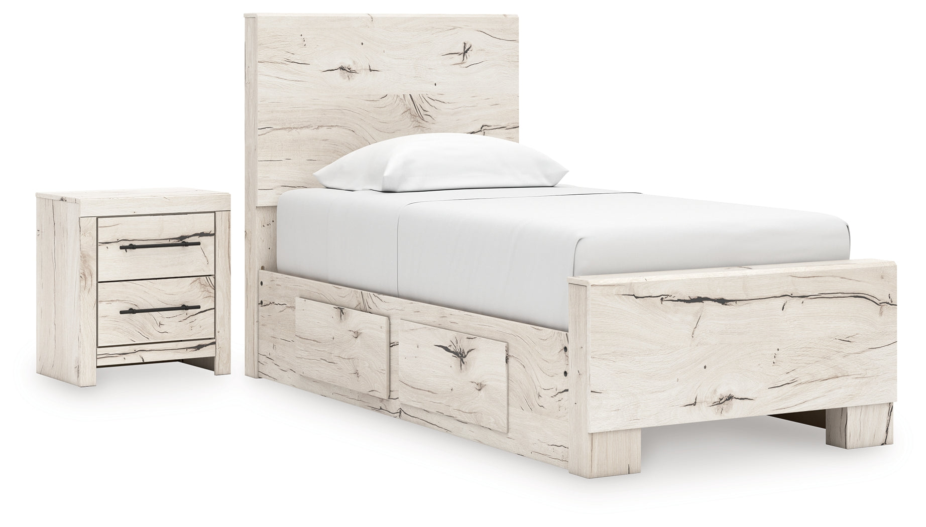 Lawroy Twin Panel Bed with Storage and Nightstand - B2310B53