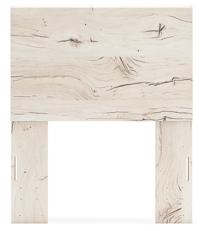 Lawroy Twin Panel Headboard with Mirrored Dresser and Nightstand in Light Natural from Ashley - Luna Furniture