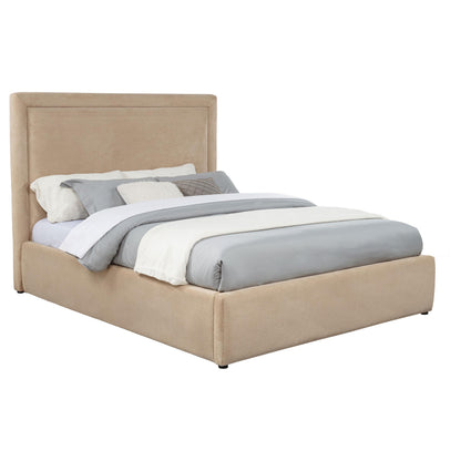 Lawson 55-inch Upholstered Queen Platform Bed Light Saddle - 315835LQ