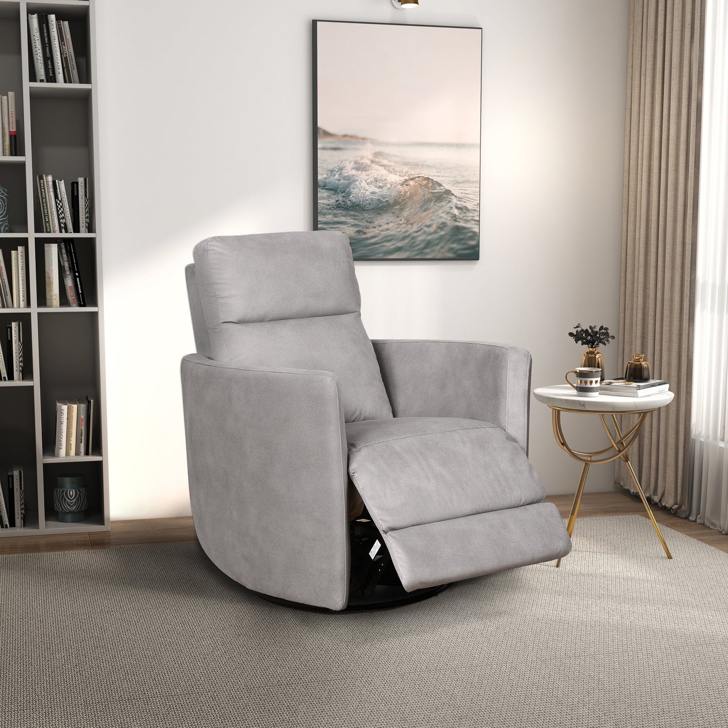 Lawson Swivel Glider Linen Recliner Chair - Latte - RCL03800401