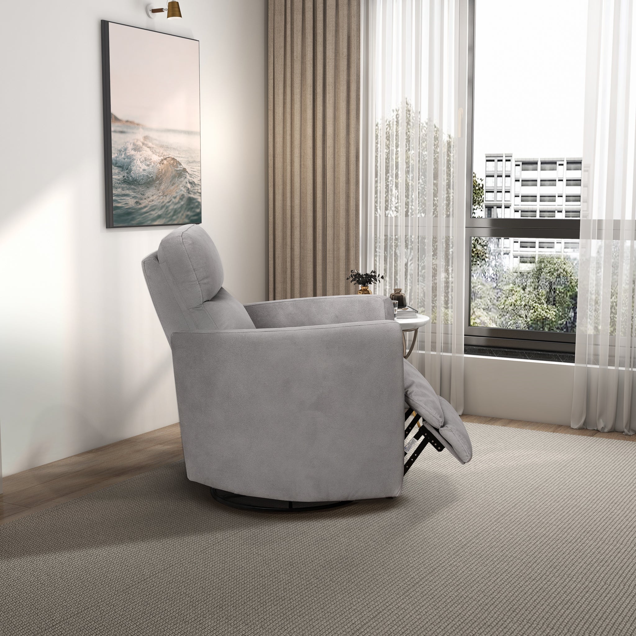 Lawson Swivel Glider Linen Recliner Chair - Latte - RCL03800401