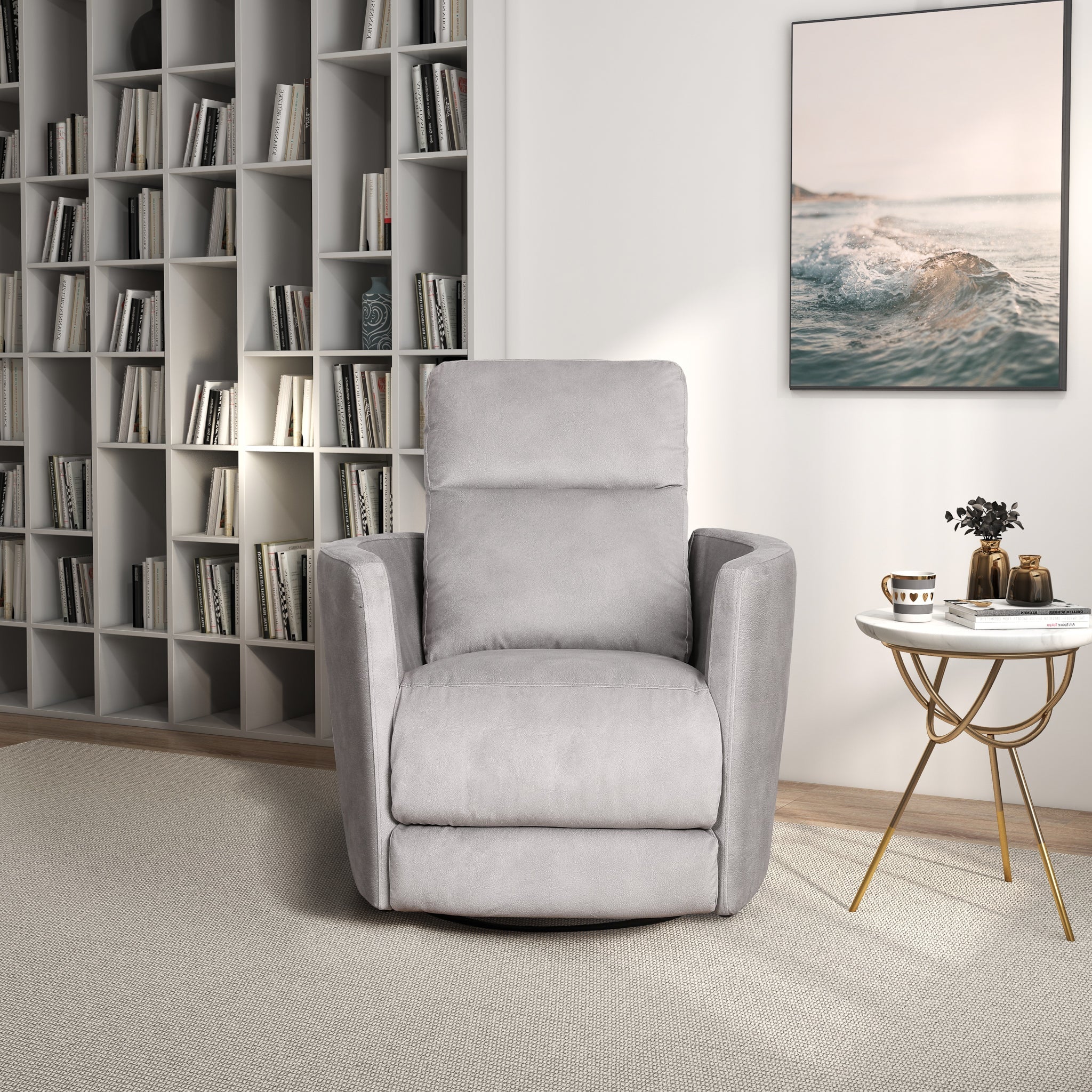 Lawson Swivel Glider Linen Recliner Chair - Latte - RCL03800401