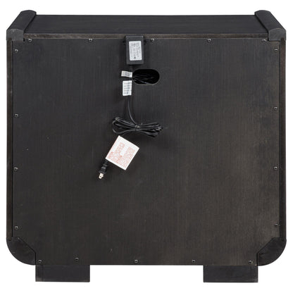 Leandro 2-drawer LED Nightstand with USB Burnished Black - 222492