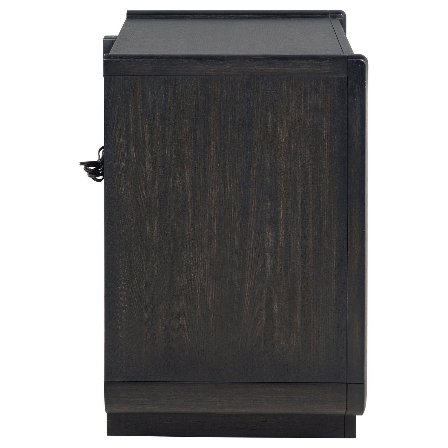 Leandro 2-drawer LED Nightstand with USB Burnished Black - 222492