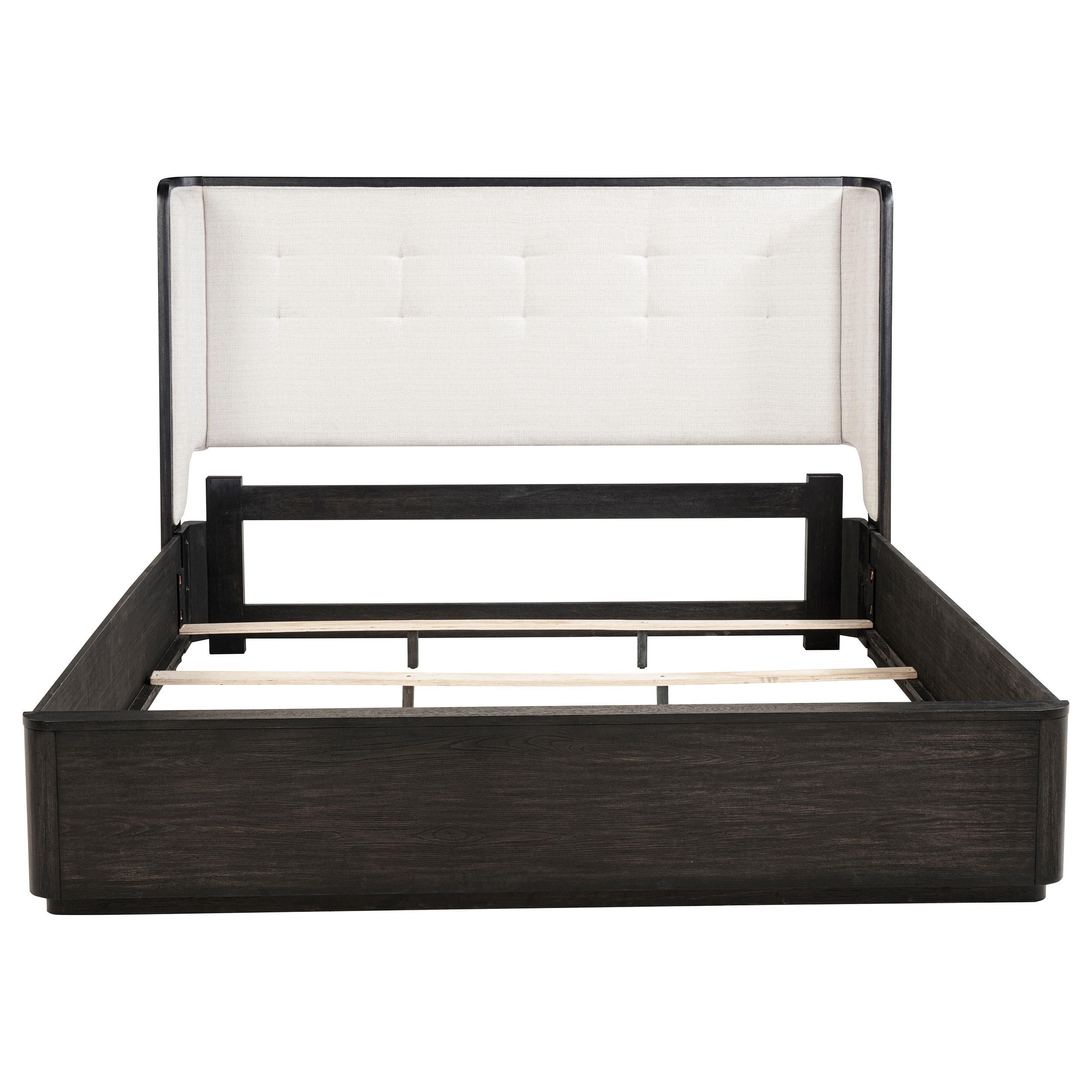 Leandro 55-inch California King Wingback Bed Burnished Black - 222491KW