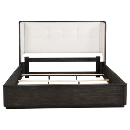 Leandro 55-inch California King Wingback Bed Burnished Black - 222491KW