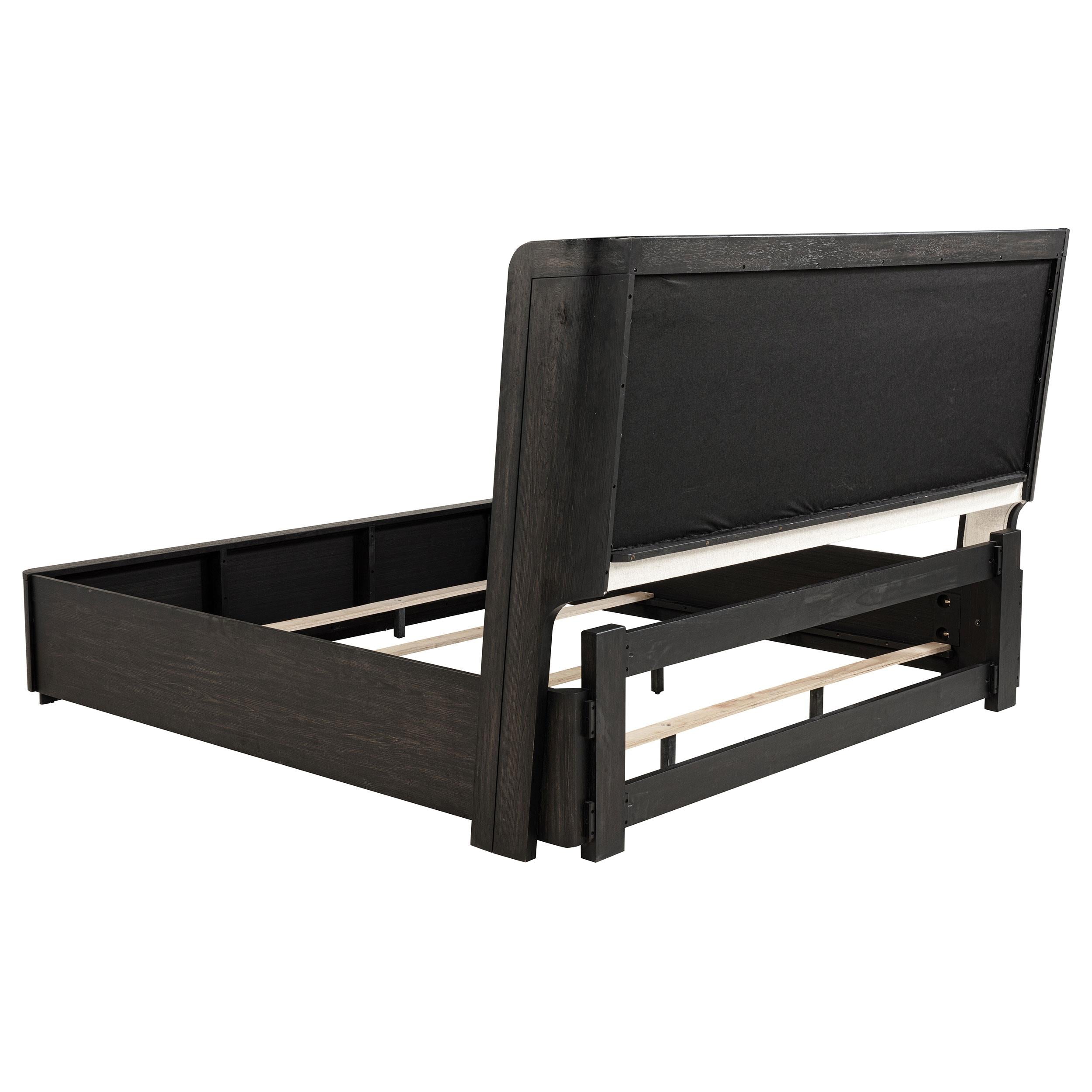 Leandro 55-inch California King Wingback Bed Burnished Black - 222491KW