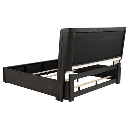 Leandro 55-inch California King Wingback Bed Burnished Black - 222491KW