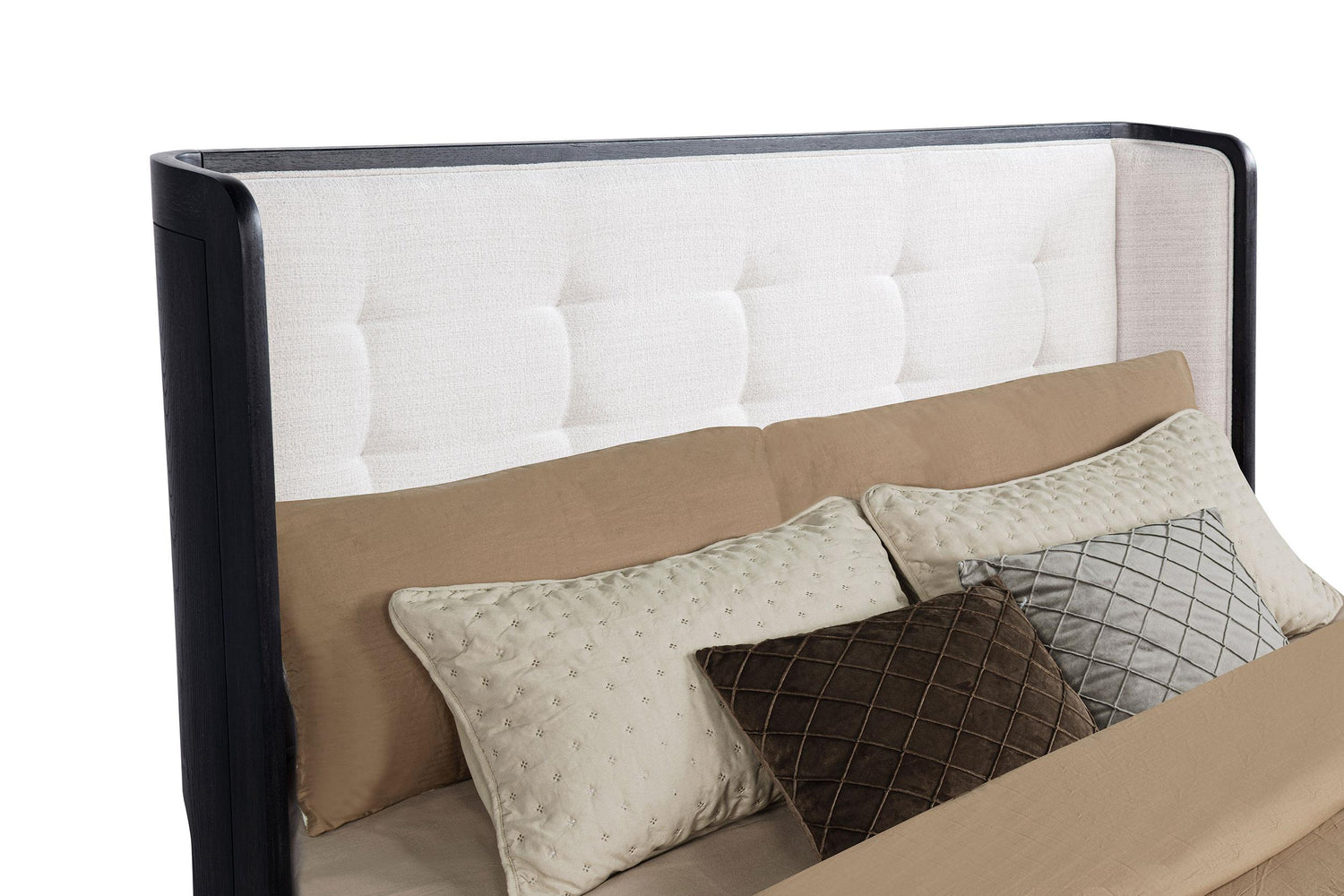 Leandro 55-inch California King Wingback Bed Burnished Black - 222491KW