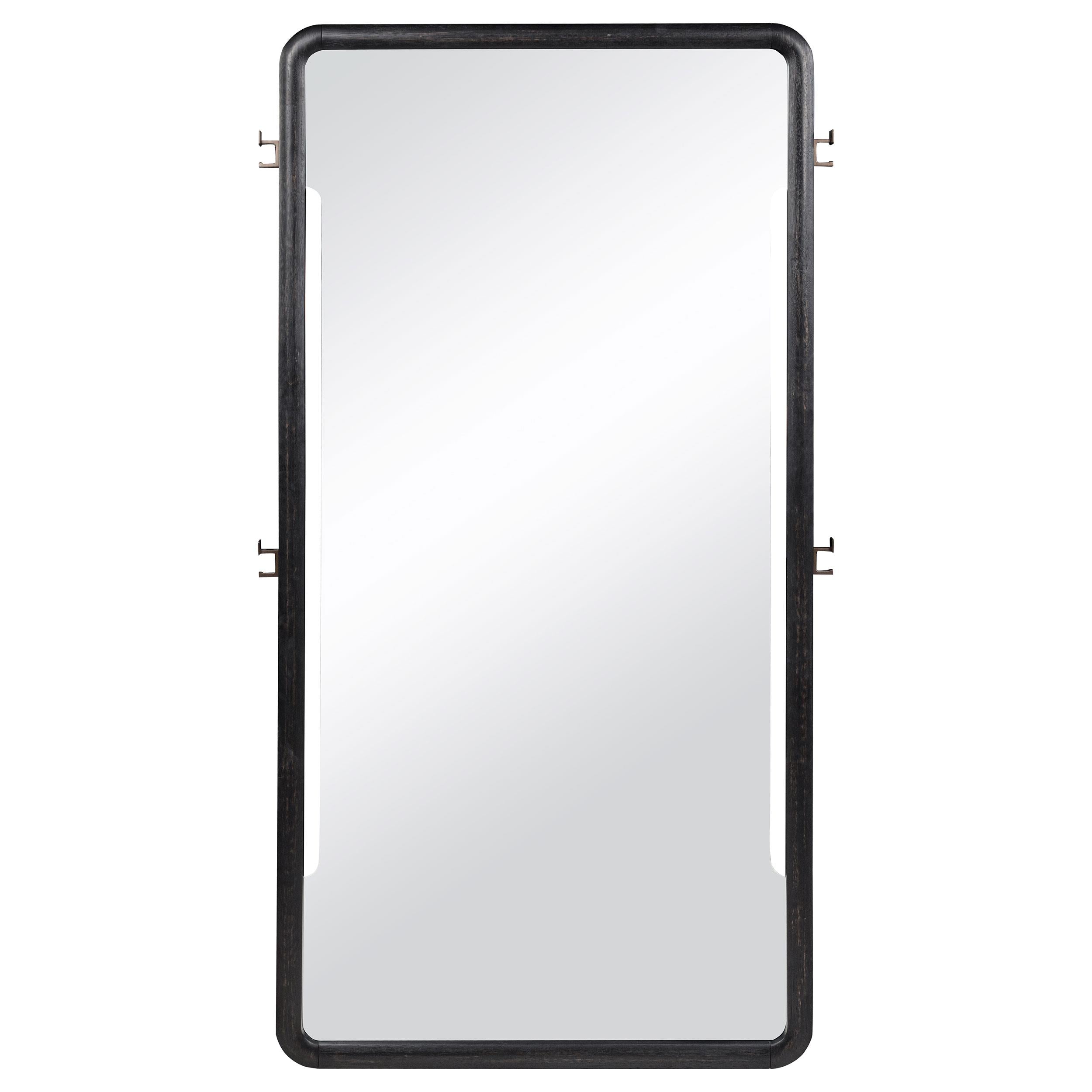 Leandro 76-inch Full Length Floor Mirror Burnished Black - 222498
