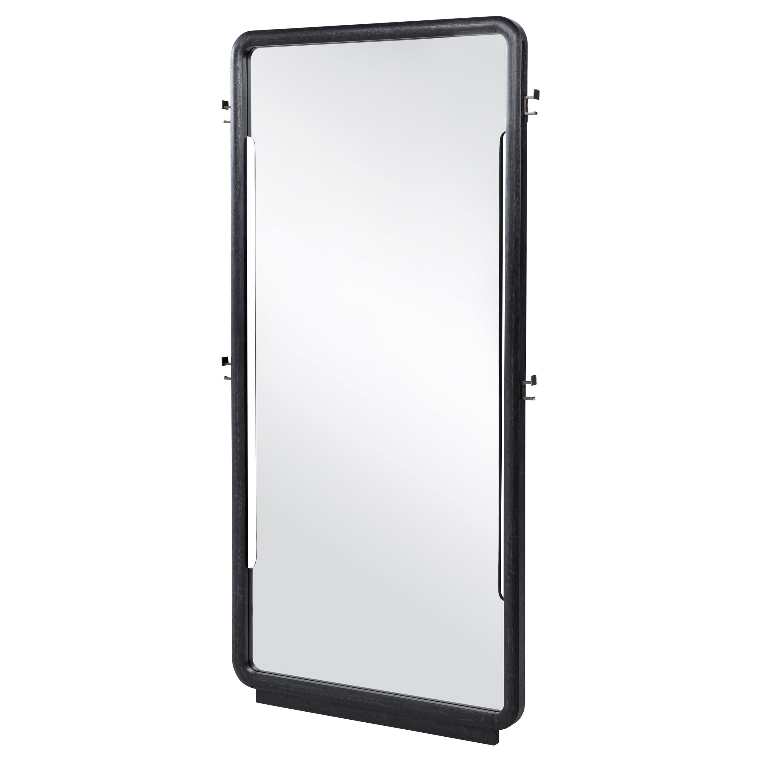 Leandro 76-inch Full Length Floor Mirror Burnished Black - 222498