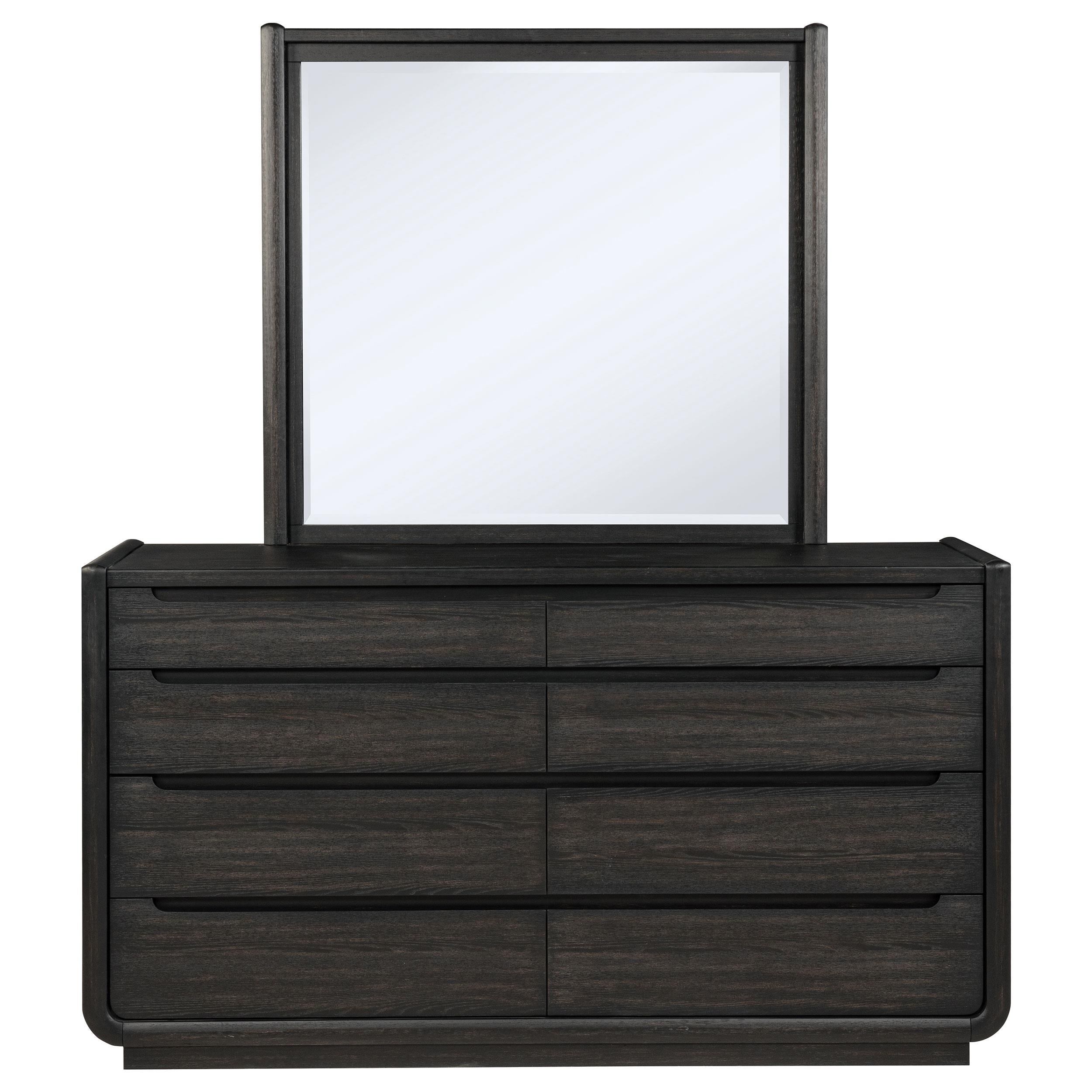 Leandro 8-drawer Bedroom Dresser with Mirror Burnished Black - 222493M