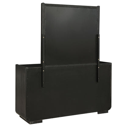Leandro 8-drawer Bedroom Dresser with Mirror Burnished Black - 222493M