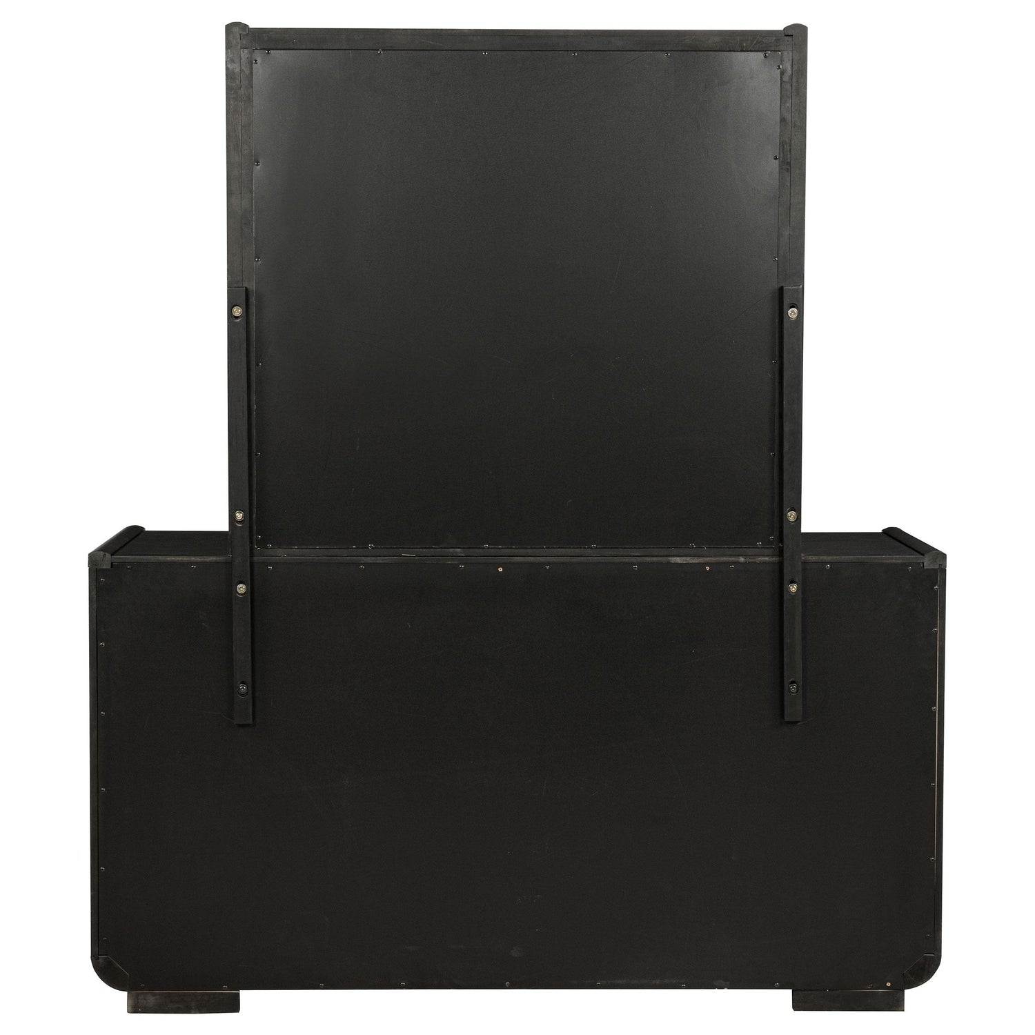Leandro 8-drawer Bedroom Dresser with Mirror Burnished Black - 222493M