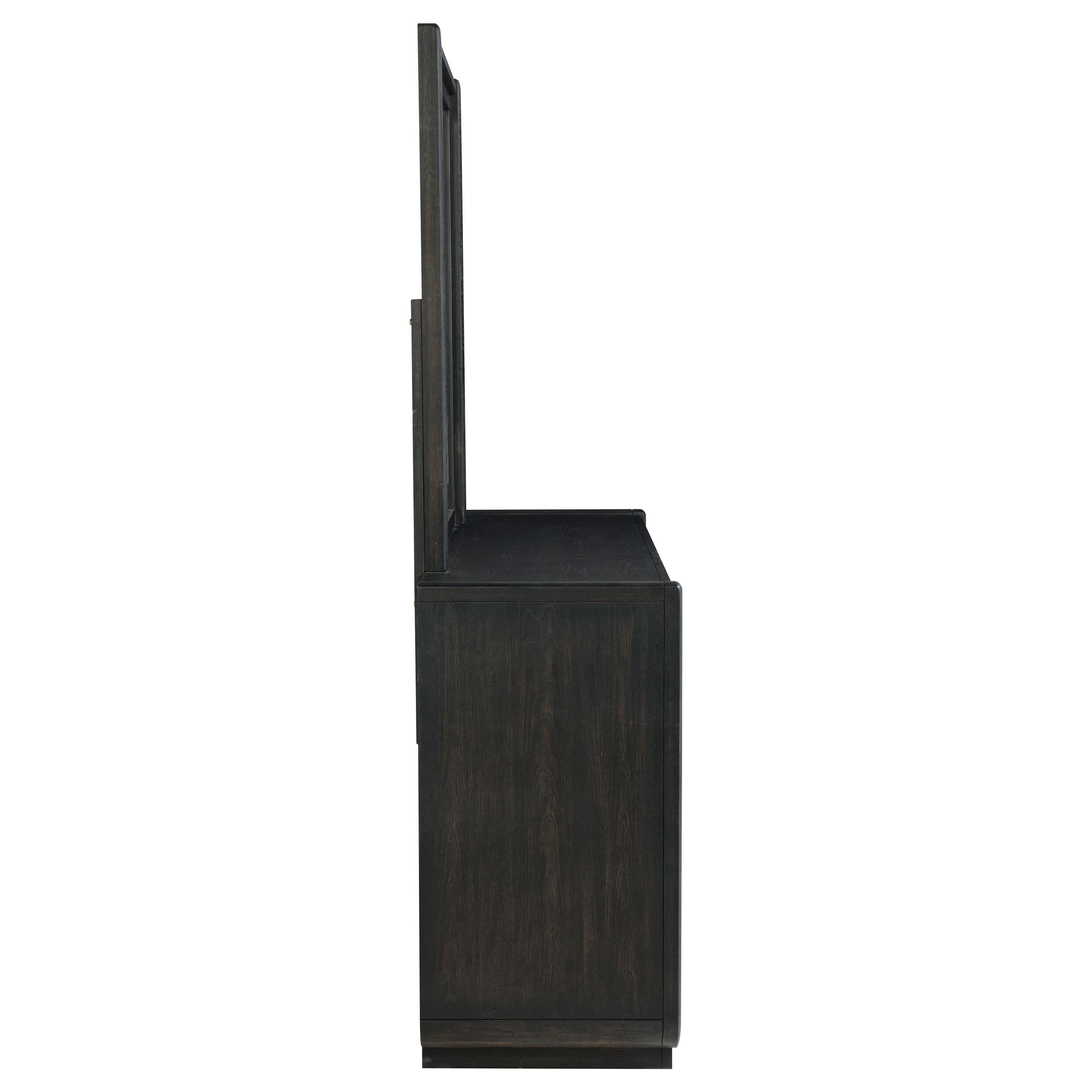 Leandro 8-drawer Bedroom Dresser with Mirror Burnished Black - 222493M