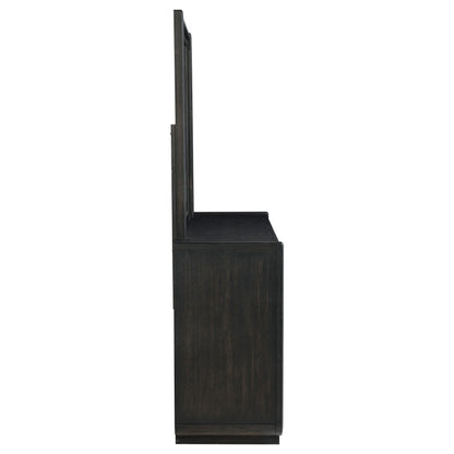 Leandro 8-drawer Bedroom Dresser with Mirror Burnished Black - 222493M
